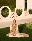 Retro Raani Tissue Yoke Kurta Set