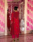 Retro Raani Red Jacket Kurta Set