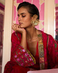 Retro Raani Red Jacket Kurta Set