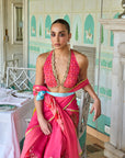 Retro Raani Candy Pink Saree Set