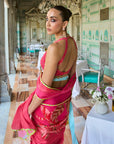 Retro Raani Candy Pink Saree Set