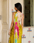 Retro Raani Multicolor Embroidered Saree Set