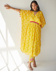 Dupahar Yellow Kaftan Set