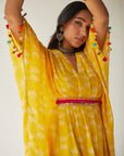Dupahar Yellow Kaftan Set