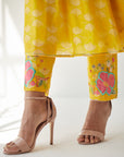 Dupahar Yellow Kaftan Set