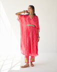 Dupahar Magenta Kaftan Set