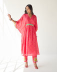 Dupahar Magenta Kaftan Set