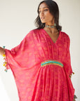 Dupahar Magenta Kaftan Set