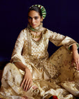 Mastani Ivory Tissue Jaal Gharara Set