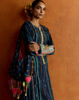Mastani Teal Blue Stripes Kurta Set