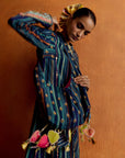 Mastani Teal Blue Stripes Kurta Set