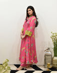 EXCLUSIVE EDIT FARIBA PRINT SIDE KALI KURTA SET