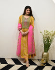 EXCLUSIVE EDIT SHADOW PRINT HIGHLIGHT YOKE KURTA SET
