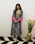 EXCLUSIVE EDIT SHADOW PRINT METAL YOKE KURTA SET