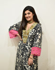 EXCLUSIVE EDIT SHADOW PRINT METAL YOKE KURTA SET