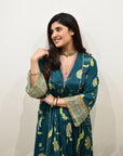 EXCLUSIVE EDIT FARIBA PRINT FRONT PUCKERING KURTA SET