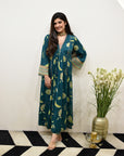 EXCLUSIVE EDIT FARIBA PRINT FRONT PUCKERING KURTA SET