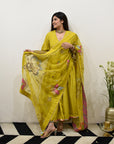 EXCLUSIVE EDIT SHADOW PRINT FRONT PUCKERING KURTA SET
