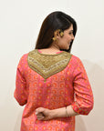 EXCLUSIVE EDIT TISSUE YOKE KURTA SET