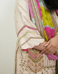 Retro Raani Ivory Silk Tree Sharara Set