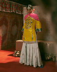 Reejh Yellow Challi Kurta Gharara Set