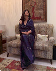 Safar Midnight Blue Printed Saree