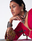 Sakhi Magenta Velvet Bell Sleeve Kurta Set