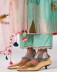 Sakhi Powder Blue Print Bell Sleeve Kurta Set