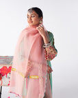 Sakhi Powder Blue Print Bell Sleeve Kurta Set