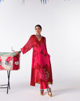 Sakhi Red Magenta Highlight Kaftan Kurta Set