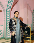 Midnight Blue Sanjana Batra Velvet Gharara Set