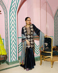 Midnight Blue Sanjana Batra Velvet Gharara Set