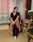 Purple Velvet Butti Sanjana Batra Kurta Set