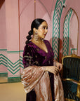 Purple Velvet Butti Sanjana Batra Kurta Set
