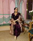 Purple Velvet Butti Sanjana Batra Kurta Set