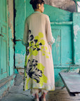 Safar Beige Flower Printed Kaftan Kurta Set
