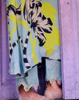 Safar Powder Blue Flower Printed Kaftan Kurta Set