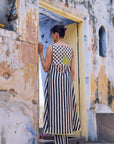 Safar Stripe Embroidered A-Line Kurta Set