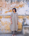 Safar Center Puckering Linen Kurta Set