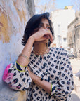 Safar Center Puckering Linen Kurta Set