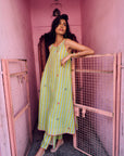 Safar Stripe Embroidered A-Line Kurta Set