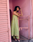 Safar Stripe Embroidered A-Line Kurta Set