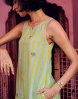 Safar Stripe Embroidered A-Line Kurta Set