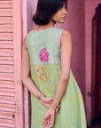 Safar Stripe Embroidered A-Line Kurta Set