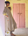 Safar Flower Embroidered Linen Kaftan Kurta Set