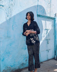 Safar Cuff Embroidered Black Shirt Co-Ord Set