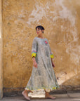 Safar B&W Floral Boota Side Pintuck Kurta Set