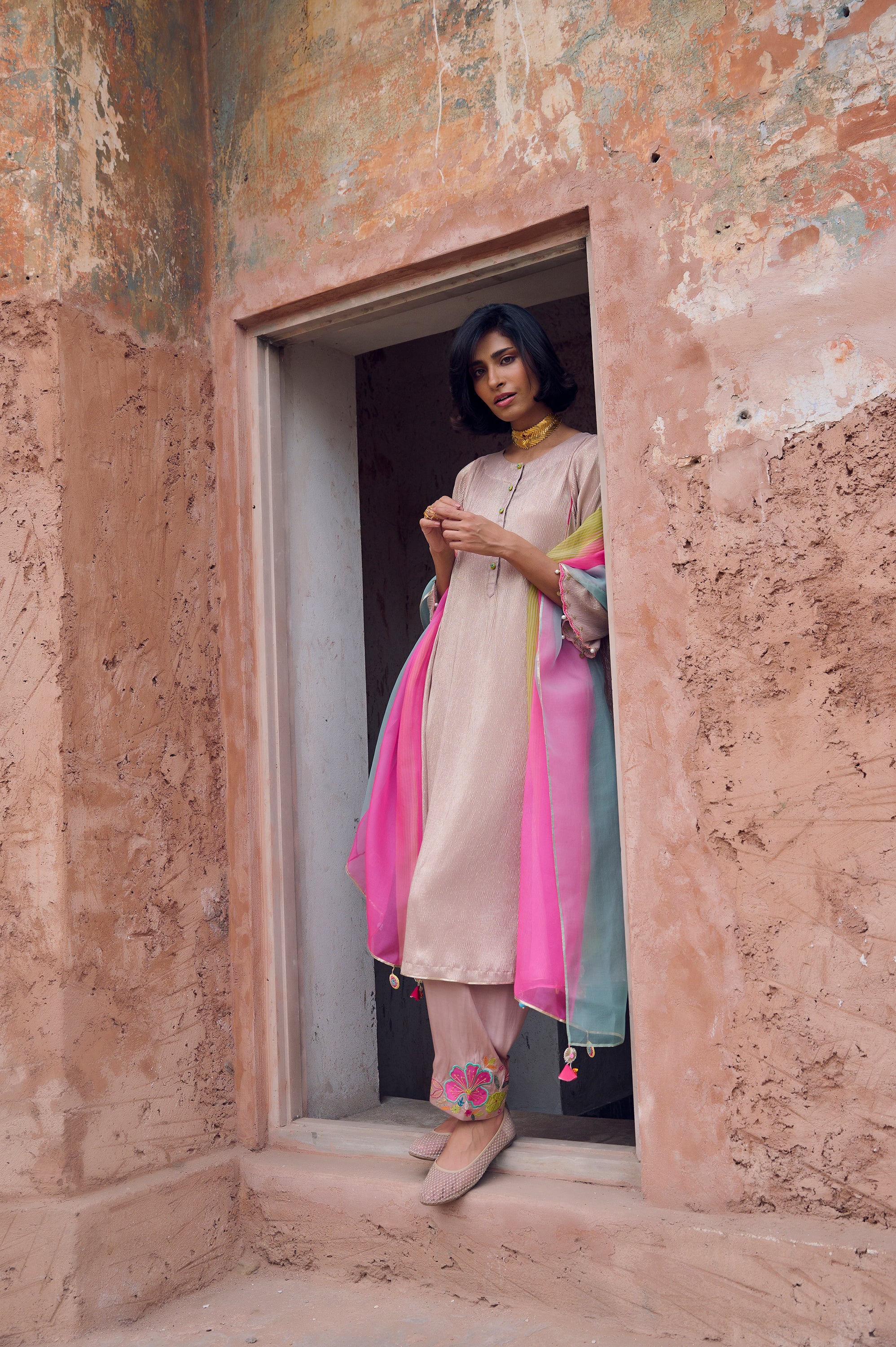 Safar Shimmer Foil Kurta Set