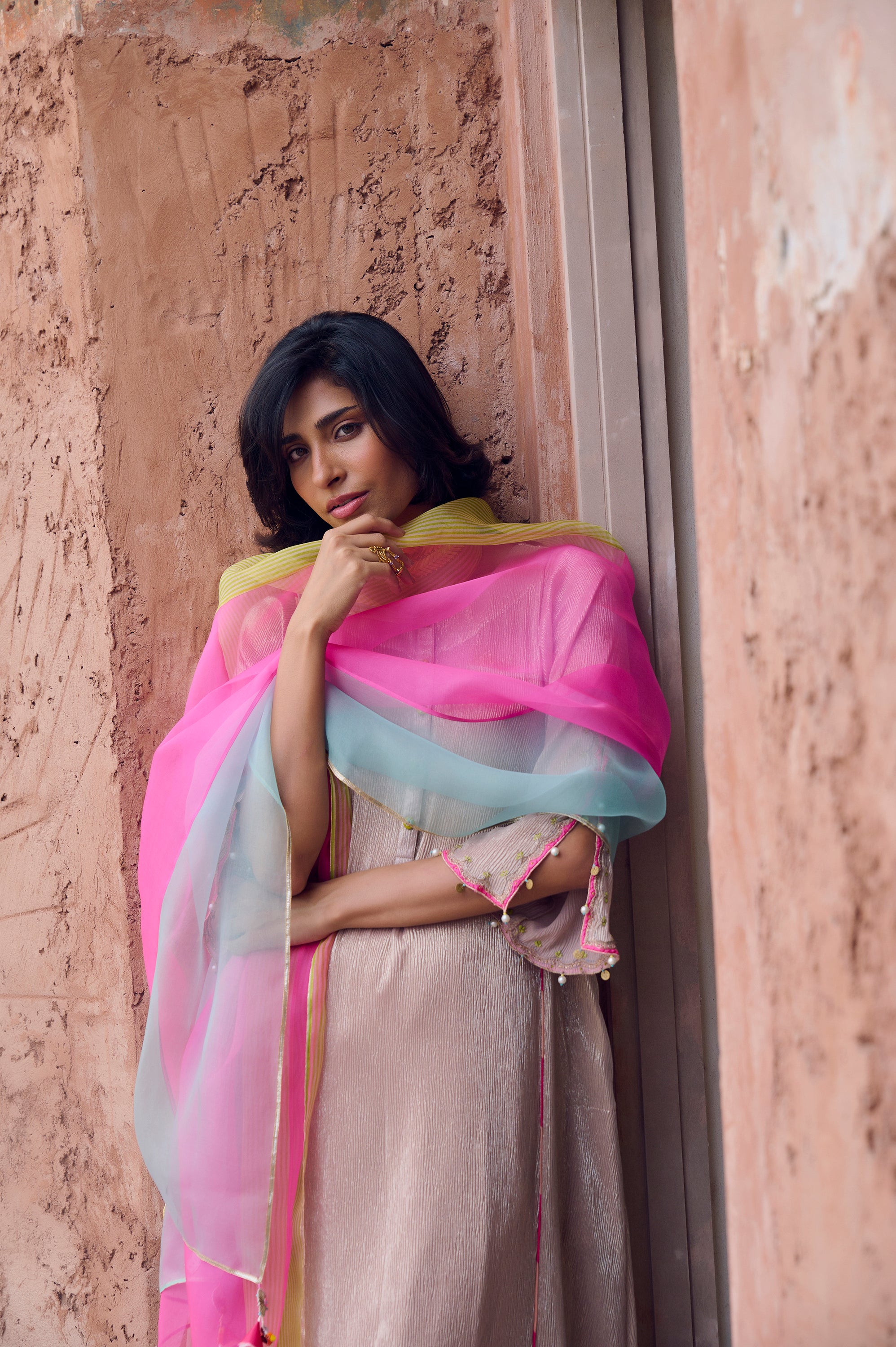 Safar Shimmer Foil Kurta Set