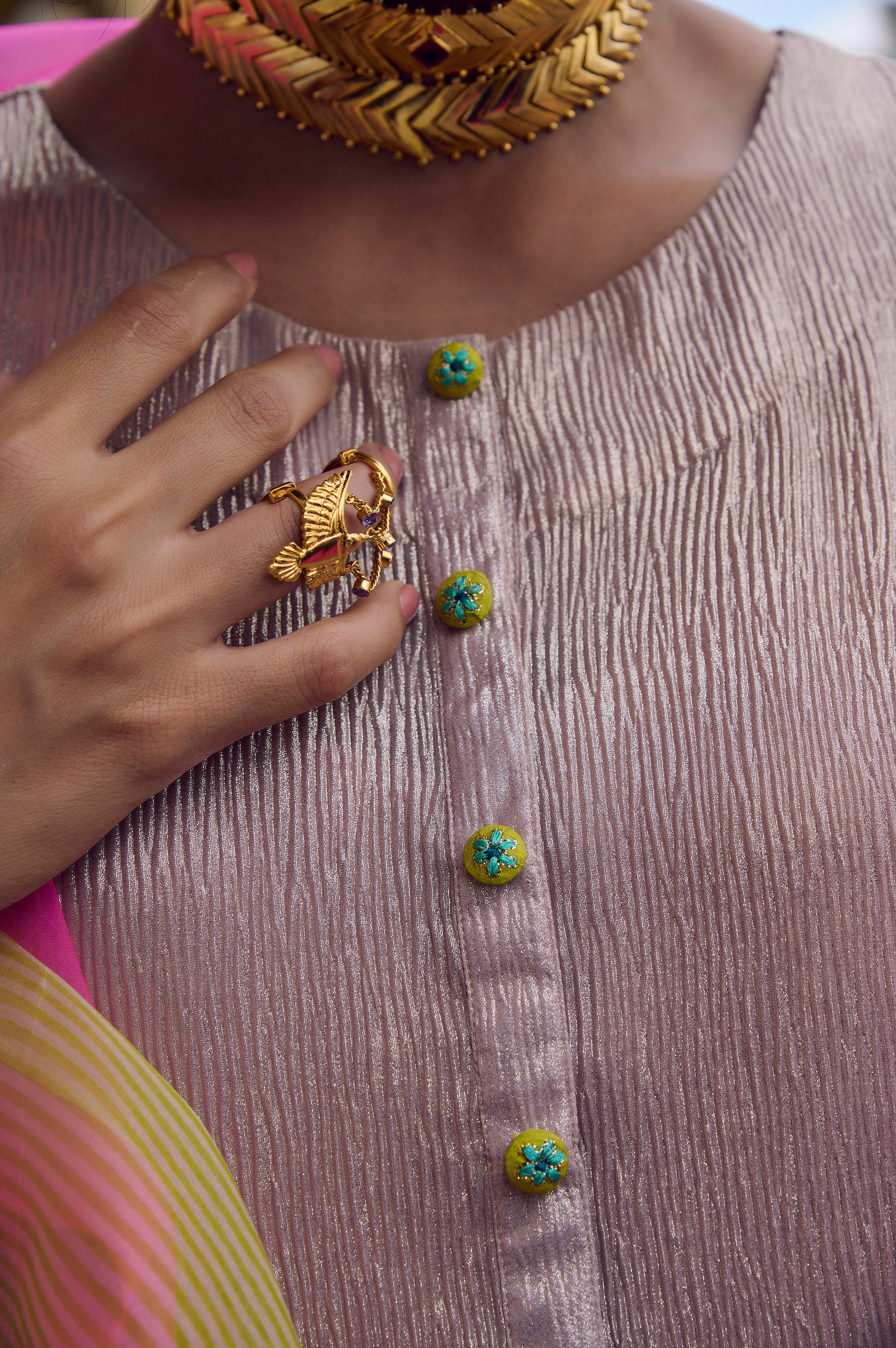 Safar Shimmer Foil Kurta Set